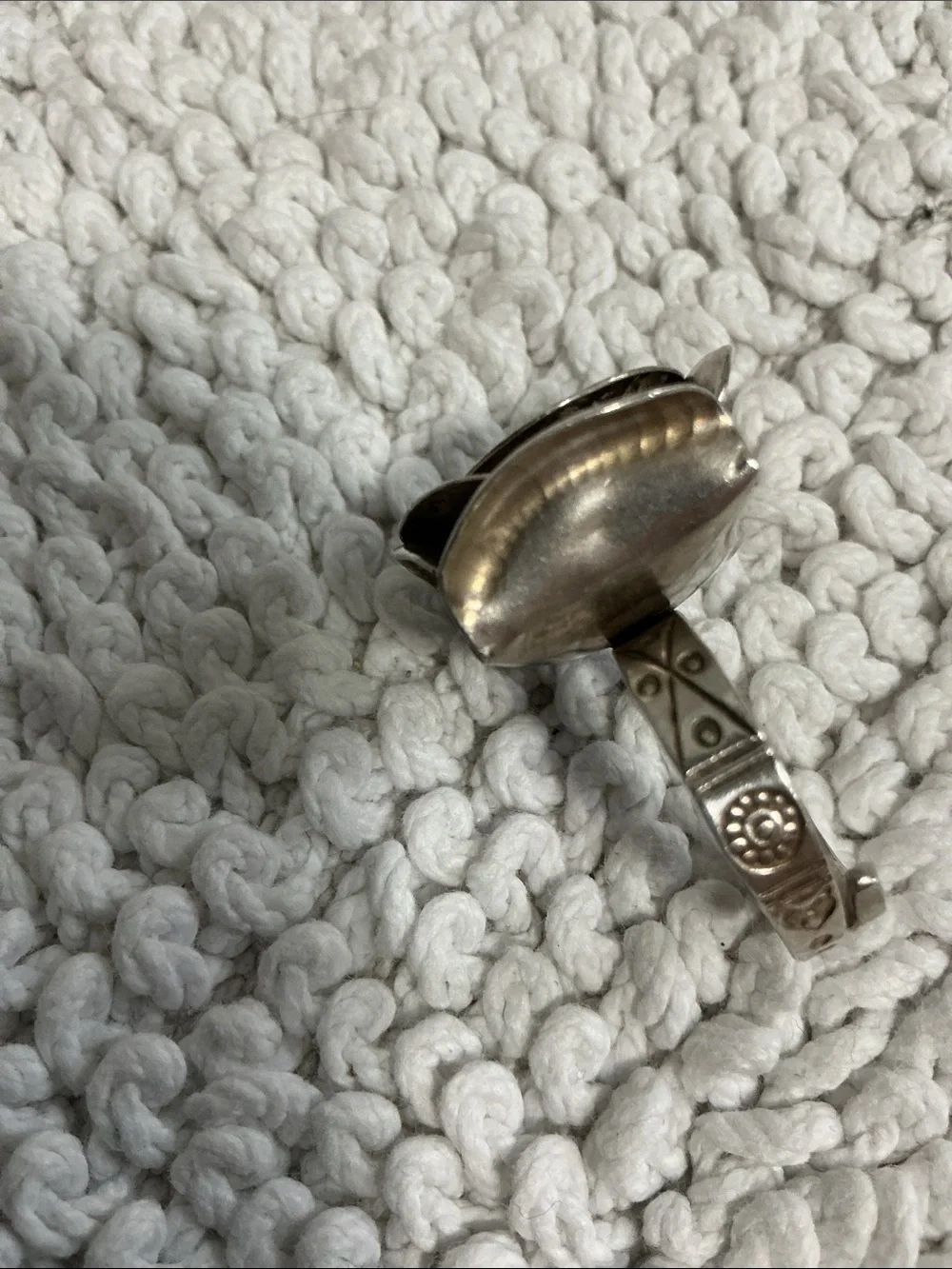 Vintage 925 Rose Adjustable Size Statement Ring